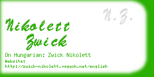 nikolett zwick business card